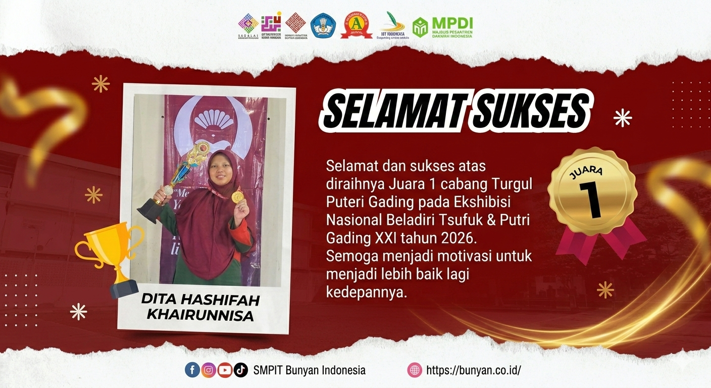 Dita Hashifah Khairunnisa, Santri Kelas 9B SMPIT Bunyan Indonesia Raih Juara 1 Eksebisi Bela Diri Puteri Gading Tingkat Nasional